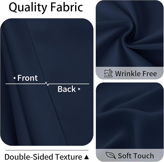 Vatge Magnetic Doorway Curtain for Privacy, Closet Curtain with Rod, Room Dividers for Closet Door and Sliding Door, 1 Panel, W42 x L80, Navy