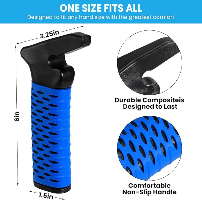 CAidRE Elderly Car Door Handle Assist Support - Auto Grab Cane for Seniors & Handicapped, Portable Mobility Aids for Getting Out of Car- Blue, 2 Pack