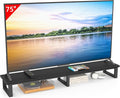 YAOHUOO 59" Large TV Riser for 32-75 inch TV, TV Riser Stand Shelf,Black | Steel Legs,Tabletop TV Stand Riser for Home Office,Fit TV/Monitor/Laptop/Soundbar,6.5"Height,Holds up to 120lbs