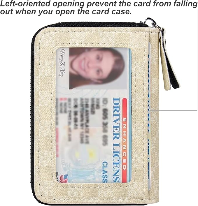 Credit Card Wallet, RFID Card Case Wallet, Zipper Card Cases Holder for Men Women, RFID Blocking, KeyChain Wallet, Compact Size Card Organizer Case for Women