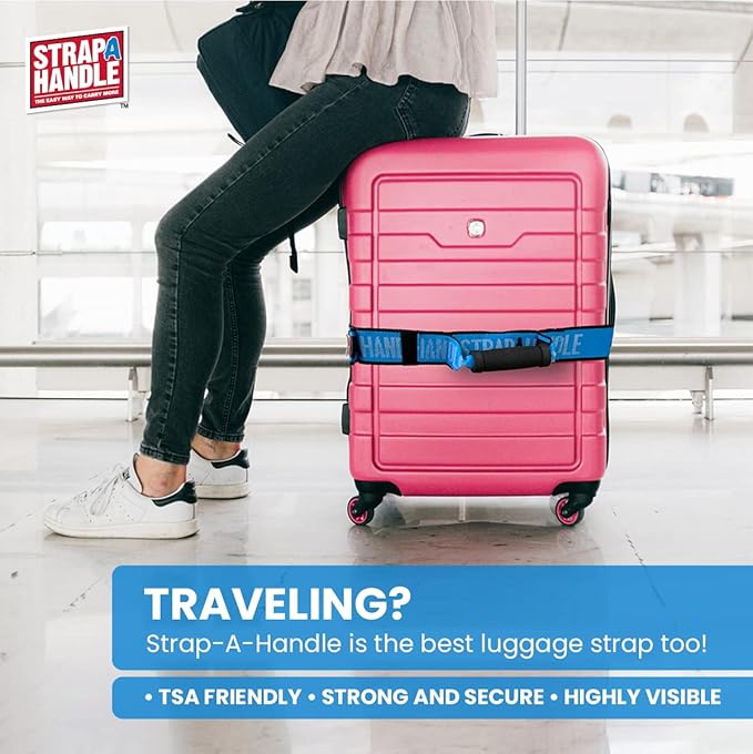 6' Carrying Strap with Handle | Adjustable Belt | Heavy Duty, Easy, Safe, Secure, Lifting, Moving, Carry Strap for Boxes, Groceries | Best Luggage Strap (Strap-A-Handle 6ft. Length, 40lb. Capacity)