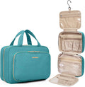 BAGSMART Toiletry Bag Hanging Travel Makeup Organizer with TSA Approved Transparent Cosmetic Bag Makeup Bag for Full Sized Toiletries, Medium-Blue
