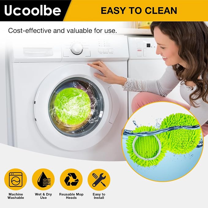 Chenille Duster Spin Mop Replace Heads for O-Cedar EasyWring 1-Tank, 3-Pack | Chenille Mop pad, Not for Ocedar 2-Tank. Chenille picks up dust, pet hair & debris. Wet/dry use for floors, walls & ceilings.