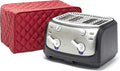 Covermates Keepsakes Toaster Cover – Quilted Appliance Protector for Coutertop Bread Ovens – Dust & Stain Resistant, Washable Slip‑On Design for Countertop Storage, Red