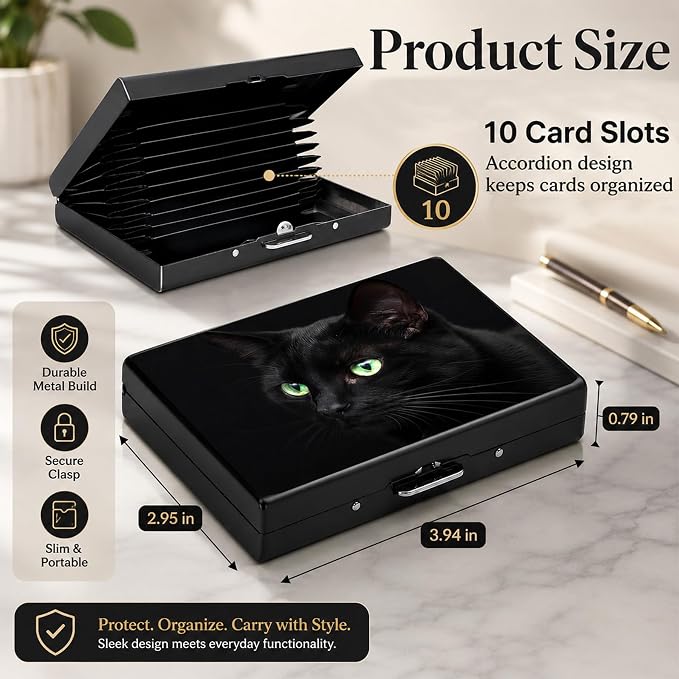 Cherry Metal Wallet Credit Card Protector Case Equipped RFID Blocking | with Pop-Up Button Slim Business Cards Holder Aluminum Cards Case Exclusive Cherry Leopard Gifts for Women Men