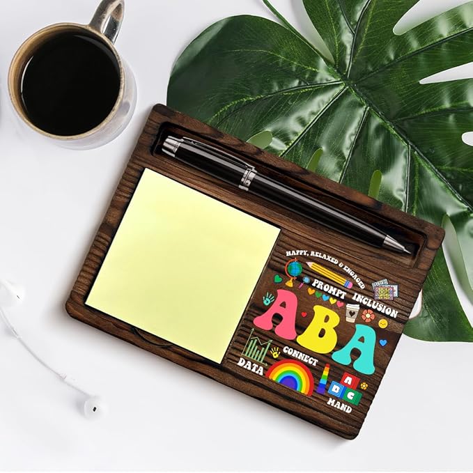 ABA Therapist Behavior Therapist Gifts, Appreciation Gifts for ABA Autism Therapy Behavior Analyst Sticky Note Holder Office Home Decor