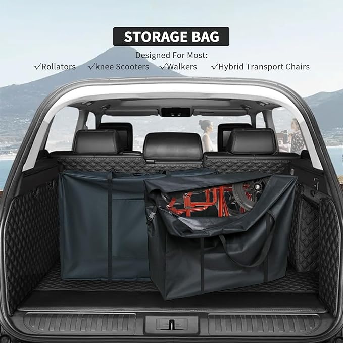 Walker Travel Bag for Airplanes – Custom Rollator Carry Case for Folding Rollators, Compact Wheelchairs & Transport Chairs, Waterproof Protective Storage Bag - Customizable Size