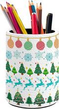 Christmas Pen Holder Pencil Cup for Desk Organizer | Cute Makeup Brush Holder PU Multifunctional Office Suppliesfor Decor Home Classroom School