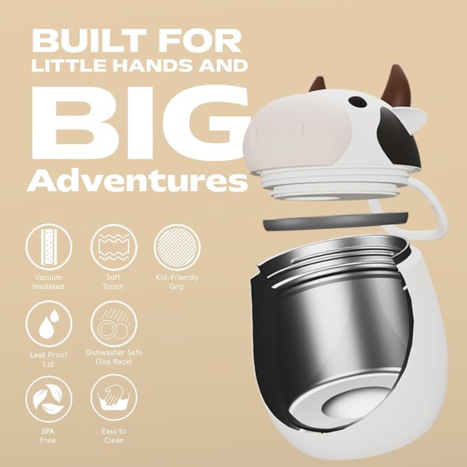 asobu Bestie Foodie Kids Insulated Food Jar – Lunch Container, BPA-Free Stainless Steel, Leakproof & Vacuum Sealed, Keeps Food Hot or Cold, 16oz