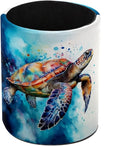 Watercolor Turtle Pen Holder Pencil Organizer for Desk, 3.1” x 3.1” x 3.9” Pencil Cup Office Supplies, Large Capacity Cute Pen and Makeup Brush Holder for Home, School, Desktop