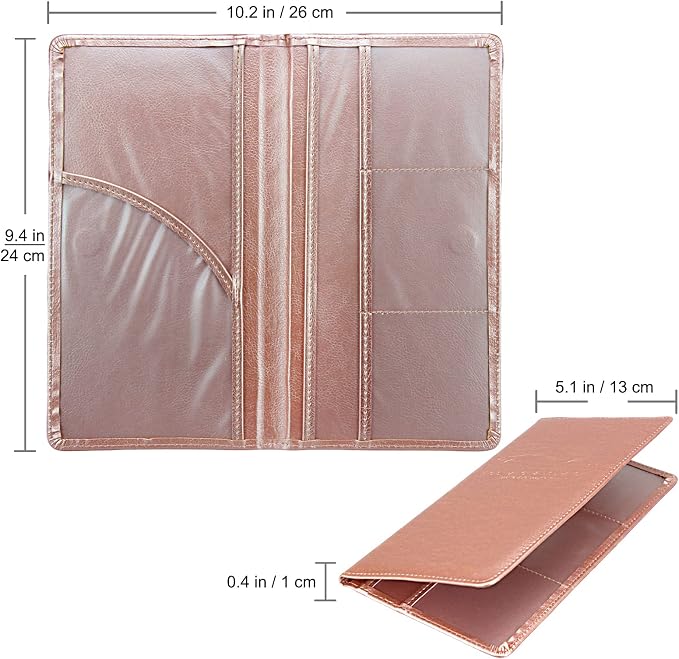 LumiMokki Premium Car Registration & Insurance Card Holder, Rose Gold | Vehicle Glove Box Organizer, Magnetic Closure Car Document Holder, For Insurance, Cards, License, Women & Men