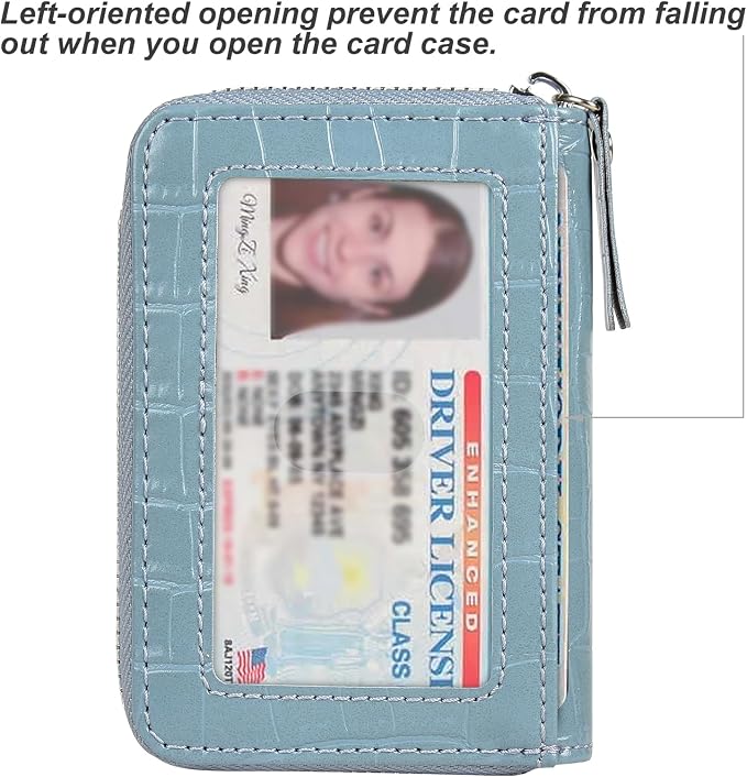 Credit Card Wallet, RFID Card Case Wallet, Zipper Card Cases Holder for Men Women, RFID Blocking, KeyChain Wallet, Compact Size Card Organizer Case for Women