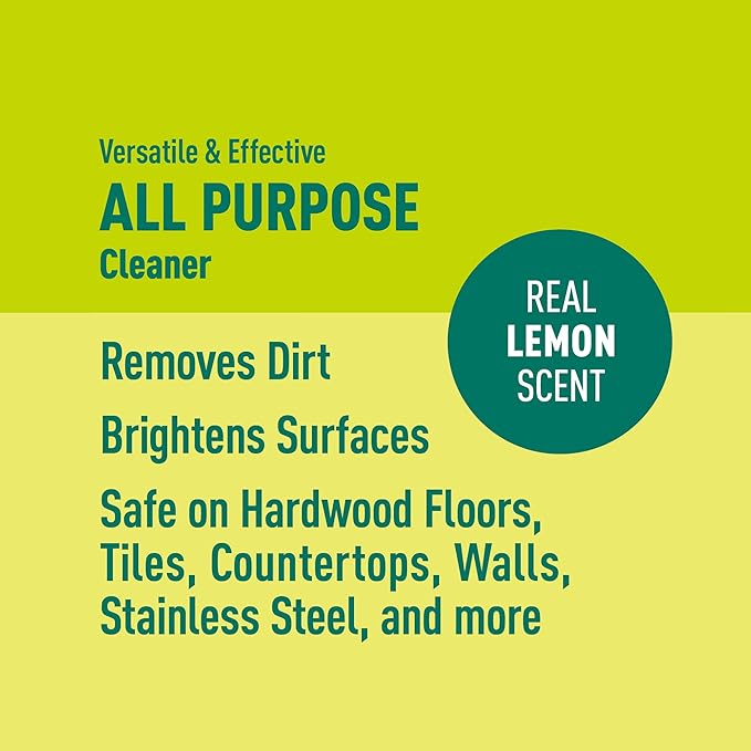 Amazon Brand - Presto! All Purpose Cleaner, Lemon Scent, Streak-Free Formula, Safe for Stainless Steel, 32 fl oz, 2-Pack