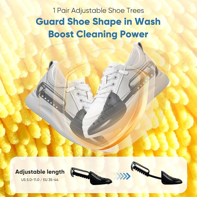 Teletrogy Shoes Laundry Bag Keep Shoes Clean, Shoe Wash Bag for Washing Machine, Durable Zipper Laundry Washing Bag, Sneaker Tennis Cleaner Kit Adjustable Shoe Trees - Home Dorm Travel Essentials