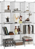AWTATOS Wire 12 Cube Storage Organizer, Closet Storage Shelves Stackable | Metal Cube Storage Bookshelf, DIY Portable Closet Clothes Organizer, Wire Shelving for Bedroom, Home, Office White