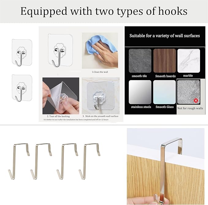 Hanging Storage Organizer, Over The Door Hanging Bags/Wall Baskets Storage with Pockets for Home, RV, Office and More (1, Grey)
