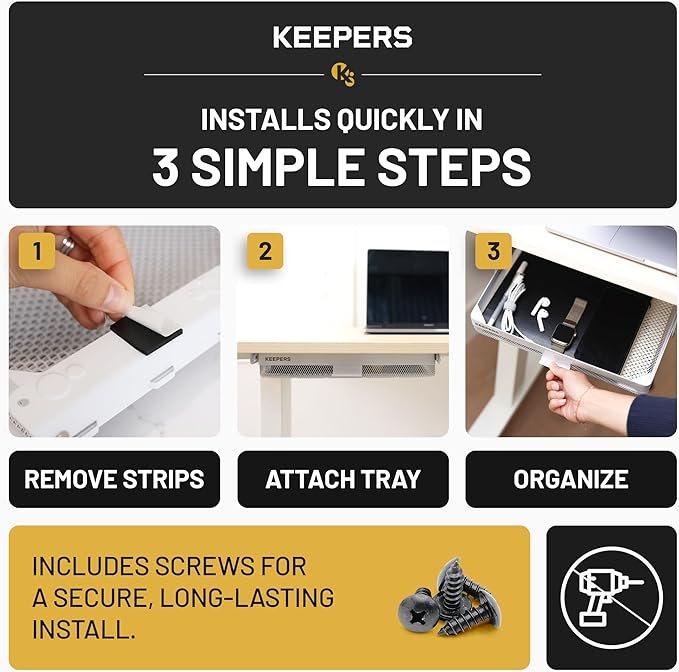 Everything Keeper - Organizer for Home, Kitchen, Bathroom, RV, Small Spaces - Storage Organizers - Compact Metal Basket - Under Cabinet Holder - Easy Install - Holds Strong - 13 x 10 x 2.5 in