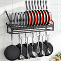 Housolution Wall Mounted Pan Holder Rack Lid Organizer Cookware Hanger | 24.8" Length, 14 Adjustable Dividers, Sturdy Metal Construction, Easy Assembly