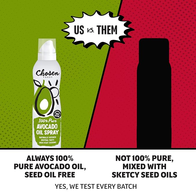 Chosen Foods Avocado Oil Spray, 13.5 Oz - All Purpose Cooking Spray made with 100% pure avocados - Non-GMO, Gluten-Free, Keto Friendly - (Pack Of 1)