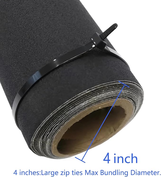 14 Inch Black Nylon Cable Zip Ties, 150 Pack | 60lb tensile strength, self-locking nylon ties, weather resistant indoor outdoor cord organizer