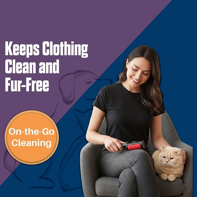 CPHUSA Roller Pet Hair Remover - Reusable Lint Roller Cat and Dog Hair Remover, Portable Multi-Surface Pet Hair Remover for Furniture, Couches, Carpets, Clothing & Bedding