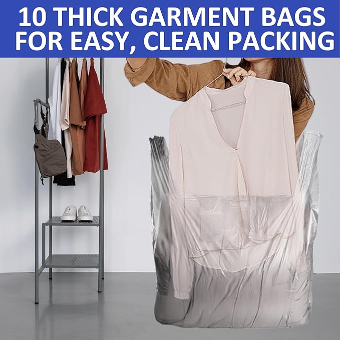 Moving Bags Heavy Duty Extra Large, 66 Gallon Large College Moving Bags with Handles, Waterproof Storage Packing for Home Dorm, Set of 2