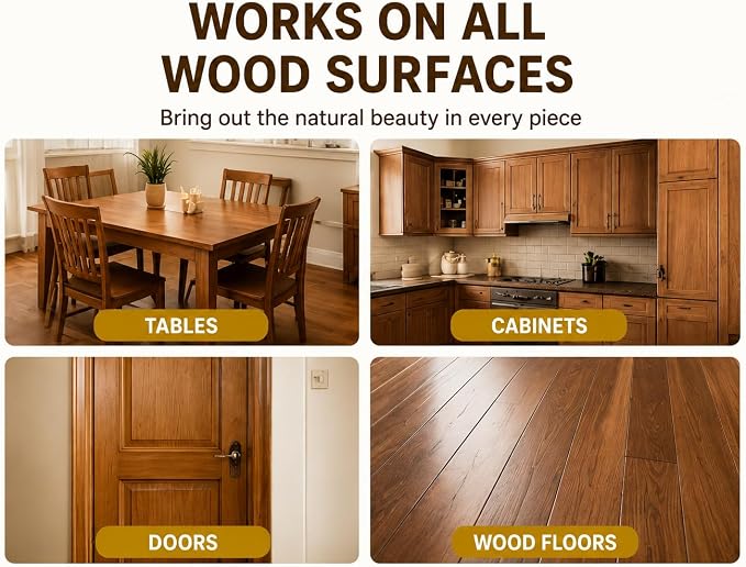 2 PCS 355ml*2, 2026 New Beeswax Wood Polish Spray Furniture Polish and Cleaner Natural Wood Polish Spray for Living Rooms Kitchens Wood Furniture Floors Cleans Restores Shine Scratches