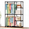 OLIXIS Heavy Duty Clothes Rack, Portable Wardrobe Closet, 49" L, Black | Freestanding Closet Organizer with Hanging Rods, Clothes Rack with Shelves, for Cloakroom, Bedroom