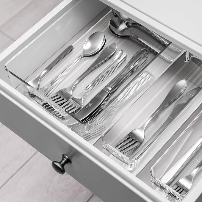 Sorbus 10-Pack XL Clear Plastic Organizing Bins – Clear Bins for Organizing, Refrigerator Organizers, Fridge Organizer, Pantry Storage, Kitchen Organizer, and Pantry Organizers and Storage Bins