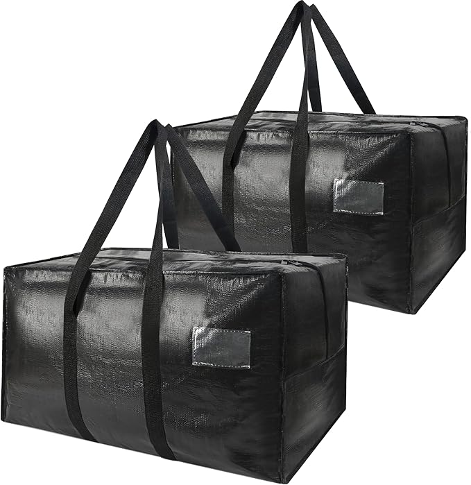 Heavy Duty Extra Large Moving Bags,121 Gallon Jumbo Packing Bags,Huge Moving Storage Bags with Strong Zippers & Carrying Handles,Reusable Big Moving Storage Bags for College Dorm Travel 2Pack