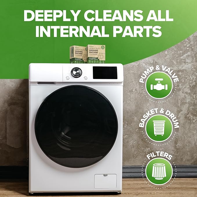 Renuv® Washing Machine Cleaner + Dishwasher Cleaner + Garbage Disposal Cleaner - Heavy Duty Kitchen Appliance Deep Cleaning, Descaling