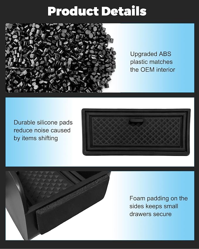Center Console Organizer Tray for Chevy Colorado & GMC Canyon 2015-2022 | Custom Fit Hidden Storage Cubby drawer Non-Slip Liner Easy Install OEM-Style Fit
