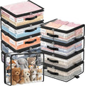 5 Pack Clear Storage Bags with Zipper Handles, Sheet Organizers and Storage | PVC Blanket Storage Bags, Foldable Under Bed Organizer for Baby Clothes Shoes Sweater Toy Bedding Sheet, 15.7x13.8x3.9’’
