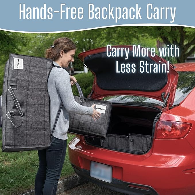 VENO 8 Pack Heavy Duty Moving Bags with Backpack Straps, Zippers & Handles, Extra Large Packing Bags for College Dorm Essentials, Moving Supplies Alternative to Cardboard Moving Boxes