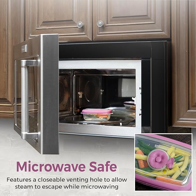 Tribello Freezer To Microwave Small 8oz - Food Storage Containers With Airtight Lids, Microwave safe with Steam Vents lids, On The Go Meal Prob Lunch Containers - Dishwasher Safe, BPA-Free