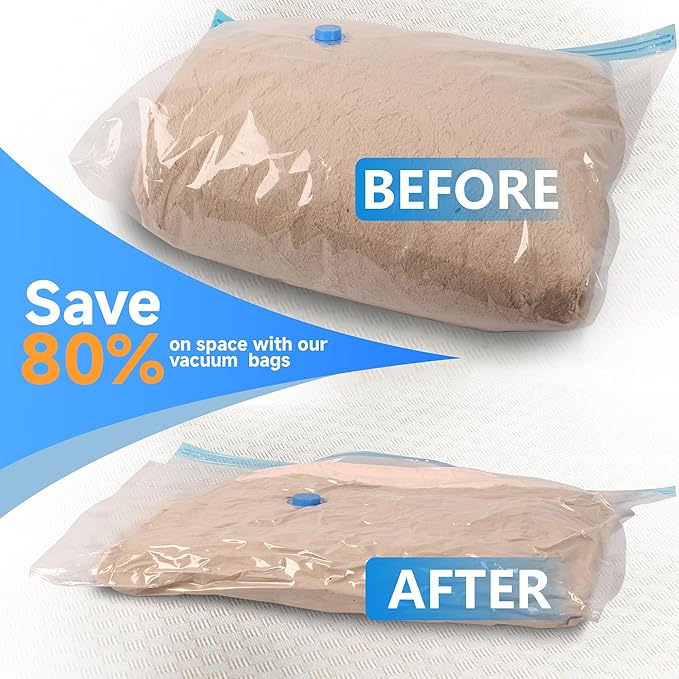 Vacuum Storage Bags with Electric Air Pump, 30 Pack Compression Bag, Space Saving Vacuum Sealer Bags for Clothes, Blanket, Duvets, Pillows, Comforters Travel, Two Compressing Ways