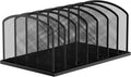 MINDEPOT Desk File Organizer 7 Sections Upright Mesh File Sorter Organizer for Desk, Office Organization File Holder for Home, Office & Classroom (Black, 1Pack)