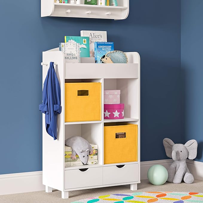RiverRidge Folding Storage Bins with Handles Golden Yellow Cube Storage Organizer for Closet, Bedroom & Playroom - Closet Organizers and Storage Set of 4