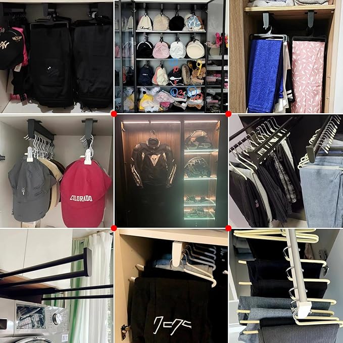 BaiNong pull out closet rod pull out pants rack for closet valet rods for closets black valet rod closet 19-1/4 inch pull out telescopic trouser rack shallow cabinet organize pants clothes