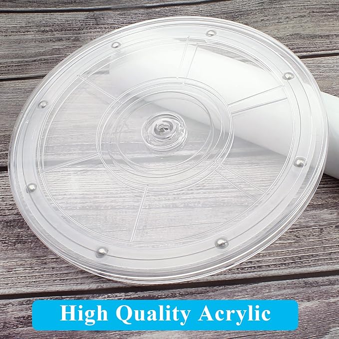 Jersvims 6 Inch Acrylic Turntable Platter, Transparent, 2Pcs | Round Rotating Plate, For Kitchen Pantry Cabinet Desk, Spice Cake Cookie Decorating