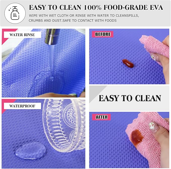 10Pcs Refrigerator Liners, Washable Fridge Liner Shelf Mats Refrigerator Pads for Cupboard Cabinet Drawer Home Kitchen Accessories Organization (Purple)