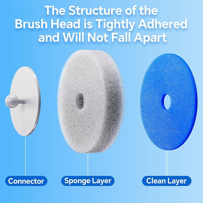Spreezy Disposable Toilet Brush and Holder Set, Touch Free Wand, 54 Refills | Soft Spong Heads, Hands-free Eject Design, Hygienic Disposable Cleaning System, Bathroom Dorm RV Use, Floor Standing Caddy