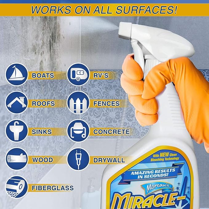 MiracleMist Instant Cleaner for Indoor and Outdoor Use, 32 oz | 2 Pack (64 OZ Spray)