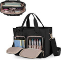 Teamoy Journal Supplies Storage Case, Journal Bag Planner Case, Black | Quilted Stationery Bag with Shoulder Strap, Large Travel Organizer for B5 Notebooks, Planner, Pens, and Journal Accessories