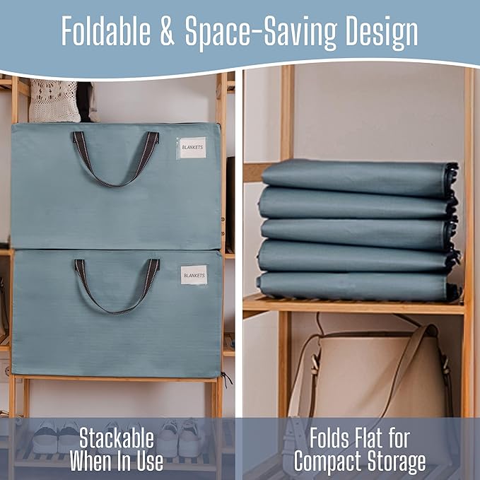 VENO 10 Pack Extra Large Heavy Duty Moving Bags with Wide Opening & Reinforced Handles, Reusable Storage Tote Bags with Strong Zippers for Clothes, College Dorm Essentials & Moving Supplies