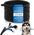 Pangda 100 Ft Split Wire Loom Tubing Flame Retardant Braided Cable Sleeve Split High Temperature Cable Conduit Auto Wire Conduit for Industrial Electrical Tinsel Automotive Marine(100 ft, 1/2")