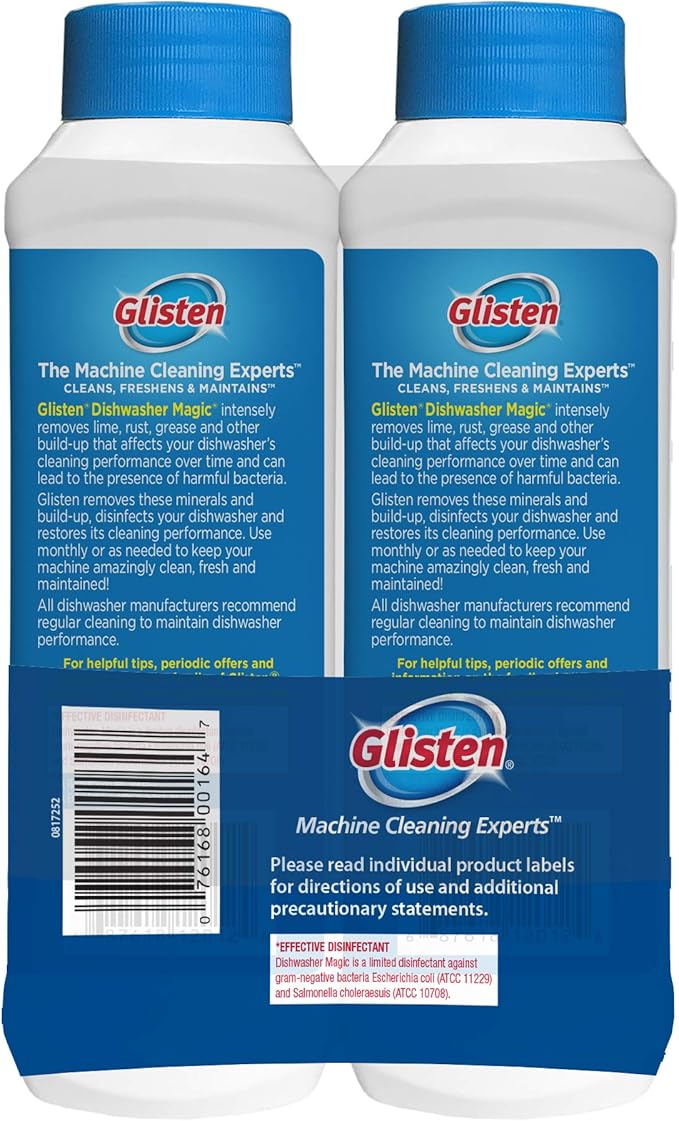 Summit Brands DM03N-SS Glisten Dishwasher Magic Machine Cleaner and Disinfectant, 12 Fl Oz Bottle, 2-Pack , White