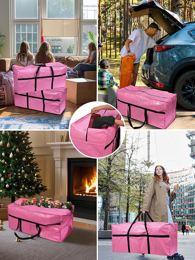 WORKPRO 1 Pack 66 Gallon Extra Large Moving Bag with Zippers, Carry Handles, Heavy-Duty, Water-Resistant Storage Totes for Moving & Space-Saving Organization, Pink