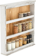 Nisorpa 3 Tier Spice Rack Wall Mount, Rustic Burnt Wood Wall Hanging Spice Rack Kitchen Spice Storage Shelf for Seasoning Jars or Condiment Bottles, 19.68 x 3.35 x 21.25 Inches