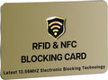 SaiTech IT RFID Blocking Card for Credit Debit ID Card, Golden | Slim Anti-Theft Contactless NFC RFID Blocker Protector, Easily Fit into Wallet and Purse, for Men & Women